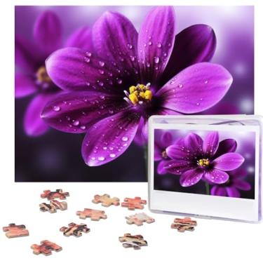 Imagem de Quebra-cabeça de flores roxas personalizado 500 peças quebra-cabeça de fotos para adultos família (51,8 cm x 38,1 cm)