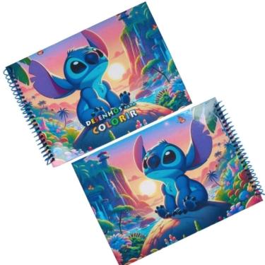 Imagem de Livro de Colorir STITCH Capa Dura 40 Desenhos Frente e Verso