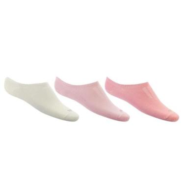 Imagem de Meia Lupo Sport Kit c/3 03271, M, Creme, Rosa