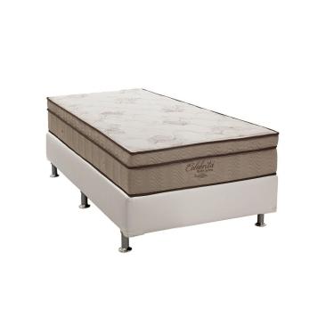 Imagem de Cama Box Solteiro: Colchão Molas SuperPocket Ensacadas Ortobom Celebrita + Base CRC Courano White(88x188)