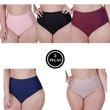 Imagem de Kit 5 Calcinha Plus Size Hot Pant 46 48 50 52 54- c2 KIT 5 CALCINHAS H