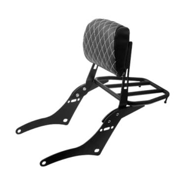 Imagem de FJMQHU Sissy Bar para motocicleta, encosto removível, almofada traseira para passageiro, Grade