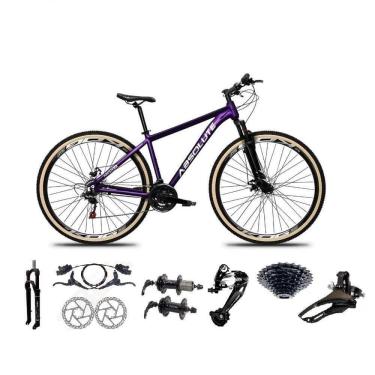 Imagem de Bicicleta Aro 29 Absolute Nero 5 Freio Hidráulico K7 27v Garfo Com Trava Pneu Com Faixa - Roxo Tam.17
