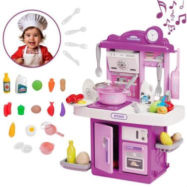Imagem de Kit Cozinha De Brinquedo Infantil Completa Solta Água E Som - ATENTU, 