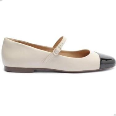 Imagem de SAPATILHA ANACAPRI BONECA BICO QUADRADADO BRANCA E PRETA-Feminino