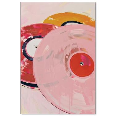 Imagem de Pôster de disco de vinil retrô com arte de parede em tela 40x60cm sem moldura
