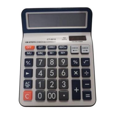 Imagem de Calculadora de mesa 12 digitos verifica e corrige a pilha - ct-9918 - 