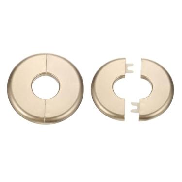 Imagem de HARFINGTON 2 peças flange dividida na parede 26,5 mm/1" placas de cobertura de encanamento autoadesivas plástico ABS placa de escudo redondo design de fivela para tubo de água banheiro decoração de
