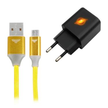 Imagem de Carregador Gan Flash Cabo Usb A X Micro Usb Mulher Maravilha - 5+