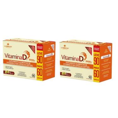 Imagem de Kit 2 Suplemento Alimentar Vitamina D3 2000Ui 90c - LaSanDay - La San 