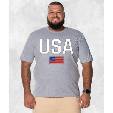 Imagem de Camiseta Plus Size Estampada Premium Algodão USA Bandeira - Nexstar, C