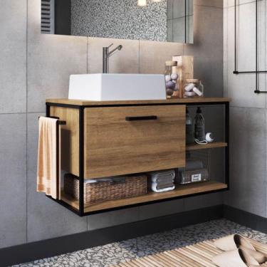 Imagem de Gabinete de Banheiro Suspenso 80cm com Cuba Yuri Mel Z54 - Mpozenato, 