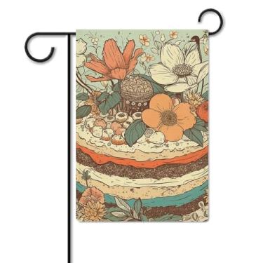Imagem de Bandeira de jardim 30 x 45 cm bandeira dupla face para jardim de sobremesa desenhada à mão bandeiras de jardim de férias para todas as estações decorações ao ar livre bandeira para férias em casa de