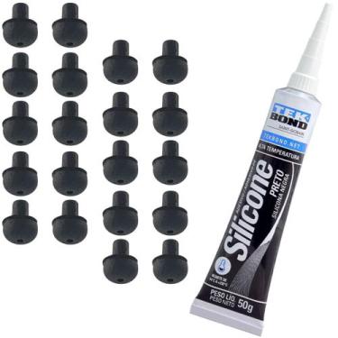 Imagem de Kit Borracha da Trempe e Cola Silicone Compatível com Cooktop Brastemp