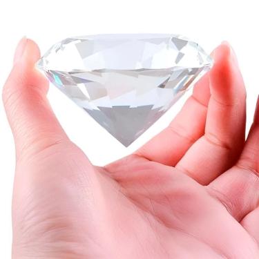 Imagem de Pedra Decorativa Formato Diamante Cristal Peso De Papel