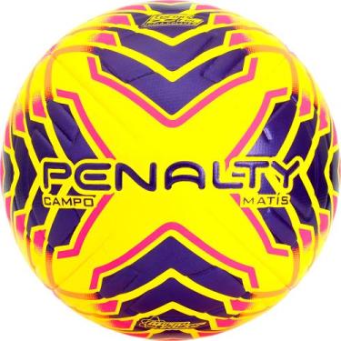 Imagem de Bola de futebol de campo penalty matis xxiv oficial, Amarelo, Roxo, Ún