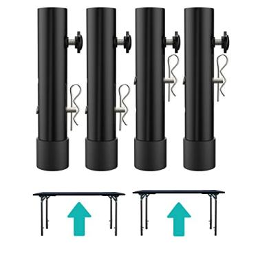 Imagem de ruiru bro Extensores de perna de mesa para mesas dobráveis, pernas retas/dobradas, extensões de perna de mesa dobráveis, 2 níveis/alturas ajustáveis - ideal para melhorar sua dor nas costas (pacote