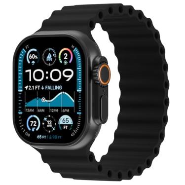Imagem de Pulseira esportiva oceânica compatível com Apple Watch Ultra 3, séries 11, 10, 9, 8, SE, 7, 6, 5, 4 e 3 de 49 mm, 46 mm, 45 mm, 44 mm, 42 mm, 41 mm, 40 mm, 38 mm, 49 mm, 4 e 3