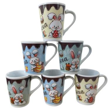Imagem de Antilope Decor Porcelanas, Jogo 6 canecas Cônicas 220ml - Páscoa - Porcelana