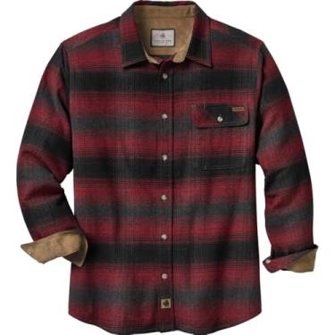 Imagem de Legendary Whitetails Camisa masculina de flanela padrão Buck Camp, xadrez vermelho, grande