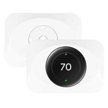 Imagem de BAOKZZOM Capa para placa de parede para termostato Nest compatível com o termostato Google Nest Learning (4ª geração), termostato prático para aprendizagem, 4 acessórios de kit de acabamento, design