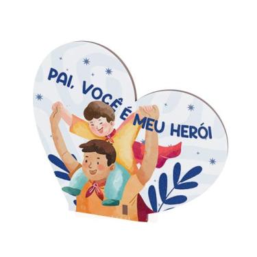 Imagem de Kit 30 Lembrancinhas Coração MDF Celebração Dia dos Pais Especial - DK