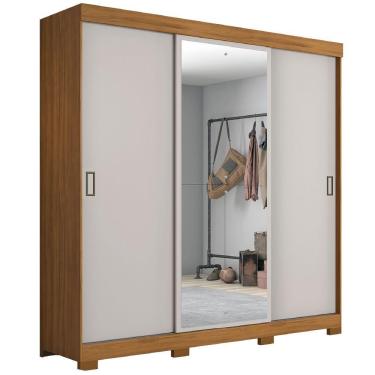 Imagem de Guarda Roupas Casal Porta Com Espelho 3 Portas De Correr 4 Gavetas Áustria Notável