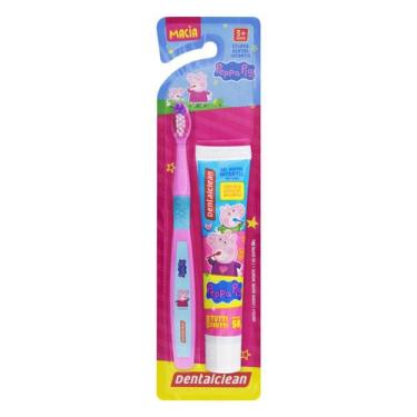 Imagem de Kit Escova De Dente Infantil DentalcleanHeróis Peppa Pig e Gel Dental 