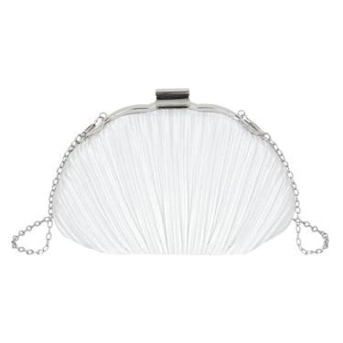 Imagem de Bolsa feminina Seashell Evening Bag Mermaid Chain Strap Clutch Shoulder Bag, 07 - Branco