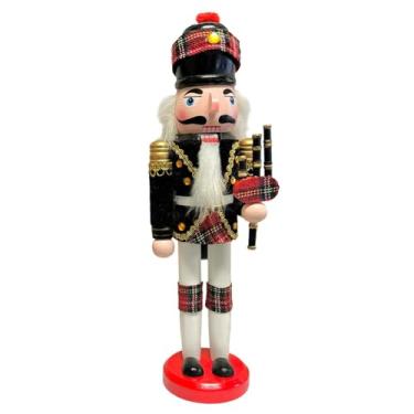 Imagem de Knextion Inc Quebra-Nozes Decoração de Natal Quebra-Nozes Soldado Quebra-Nozes Presente para Colecionadores Centro de Mesa Manto Lareira Mesa Decorações de Natal - 30,5 cm (gaita de fole vermelha