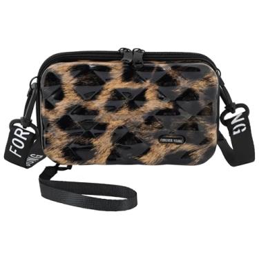 Imagem de Felite Fnn Mini bolsa transversal feminina - bolsa pequena para celular com alça ajustável, bolsa cosmética de plástico leve, Leopardo, preto, One Size