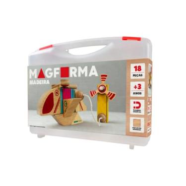 Imagem de MagForma Madeira 18pcs Helicóptero