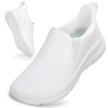 Imagem de Sapatos ZOVE Wide Toe Box Femininos de Couro Impermeável Branco 38
