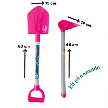 Imagem de Brinquedo de Praia Kit Enxada e Pá para Brincar na Areia ao Ar Livre -