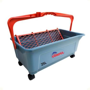 Imagem de Caçamba p/ Pintura c/ Roda 25L Cinza Compel