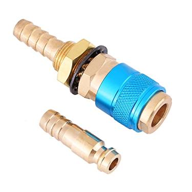 Imagem de SALALIS Adaptador de Latão M8 Refrigerado por água e Gás, Conector de Mangueira Rápida para Mig Tig Welder Tocha, Suprimentos Industriais (Azul)