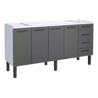 Imagem de Gabinete Armário Cozinha Juno 2.00 Mt - 4 Portas  4 Gavetas - 100% Aço