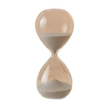 Imagem de Ampulheta Decorativa Vidro Luxo Relógio de Areia 15/5/30 Min Vidro Resistente Escritório e Sala(AREIA CINZA LISA 15 MINUTOS)
