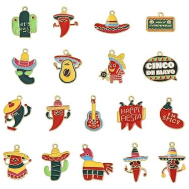 Imagem de UR URLIFEHALL 36 pingentes aleatórios de esmalte cinco de maio cacto chili sombrero pingentes para pulseira faça você mesmo, colar, chaveiro, brincos, fabricação de joias