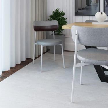 Imagem de Conjunto 2 Cadeiras de Jantar Kyta Tecido Mesclado Est.Branca - Metali