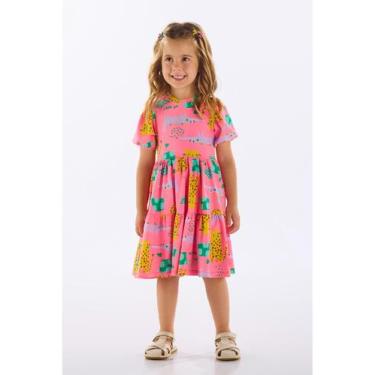 Imagem de Vestido Infantil em Cotton Estampado Up Baby, Rosa, 2