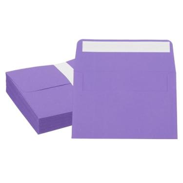 Imagem de PATIKIL Envelopes de convite de 15 x 10 cm, 50 unidades, envelopes de cartão de felicitações A6, envelopes de aba plana, capas de cartão para correspondência, casamento, aniversário, formatura