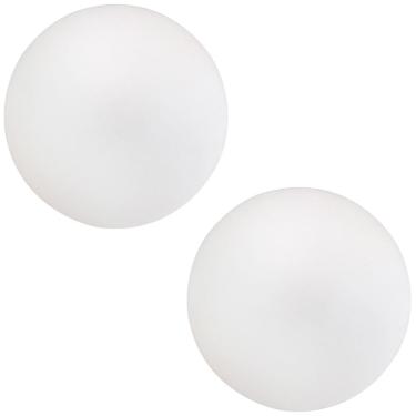 Imagem de Kit 02 Assentos Redondo Banqueta Cadeira Estofados Poltronas H02 Corino Branco 35 cm - Lyam Decor