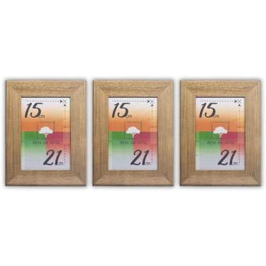 Imagem de Porta-retratos Kit 3 Quadros Molduras Borda 4cm com Acetato - Arte na 