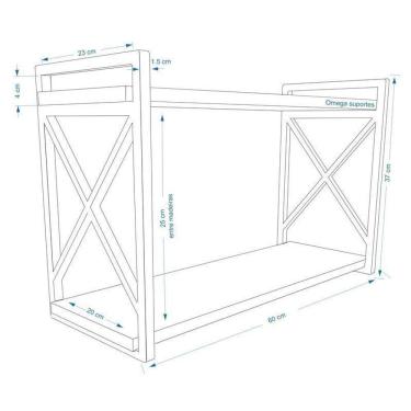 Imagem de Prateleira suspensa estilo industrial suporta 30kg