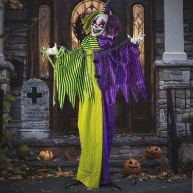 Imagem de Decoração de palhaço de Halloween Animatronics, de hora em hora, 6 pés