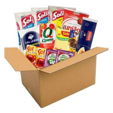 Imagem de Cesta Básica Completa Doação Produtos De Marcas Qualidade