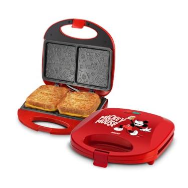 Imagem de Sanduicheira Elétrica Mallory Mickey Mouse Funny Plates – Placas com Design, Superfície Antiaderente, Luzes LED, Alça com Toque Frio e Trava de Segurança - 127V