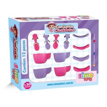Imagem de Conjunto Chazinho 12 Peças Simotoys, Jogo Infantil Com Xícaras, Pires E Colheres, Colorido, Estimula A Imaginação E O Faz-De-Conta, Brincadeira Afetiva E Educativa, Fabricando Diversão Desde 1997, Cri