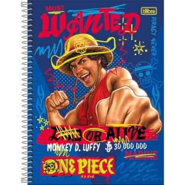 Imagem de Tilibra - Caderno Espiral Capa Dura Universitário Connect 10 Matérias One Piece Netflix 160 Folhas - Luffy Fundo Azul